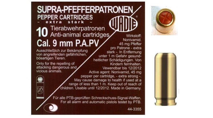Image of 9mm PA PV-Supra Pepper gáztöltény 120mg