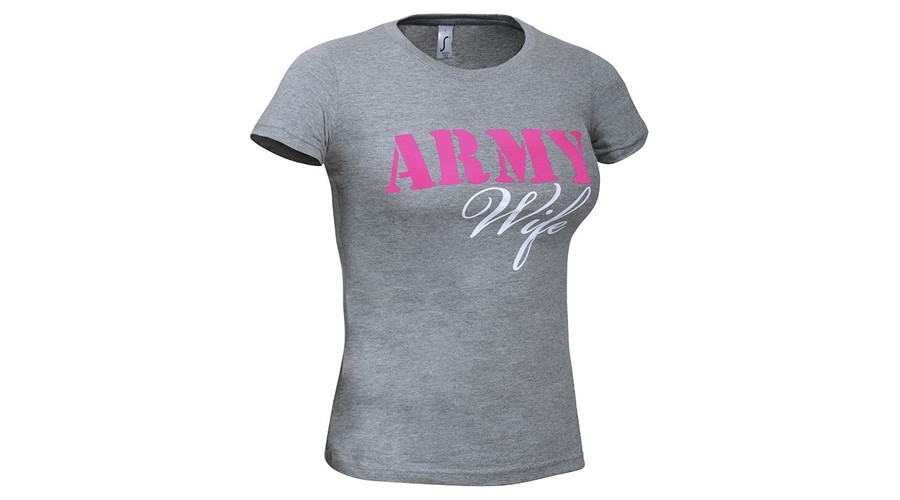 Image of Army wife női póló - szürke színben