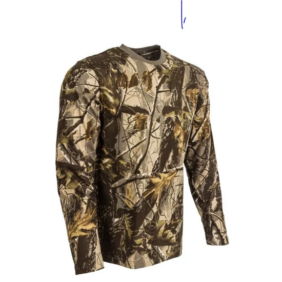 Póló, hosszú ujjú, barna hardwood színben