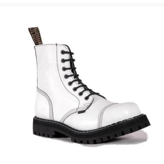 Steel Boots bakancs, 8 lyukú, tiszta fehér színben, 43-as méret