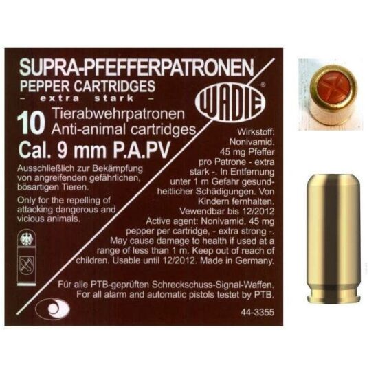 9mm PA PV-Supra Pepper gáztöltény 120mg