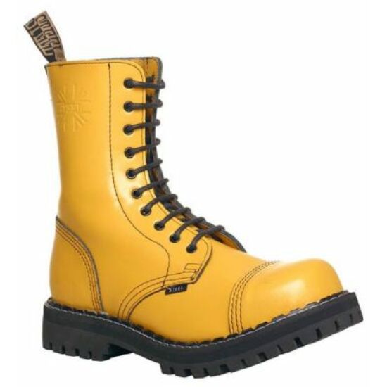 Steel Boots bakancs, 10 lyukú, tiszta sárga színben