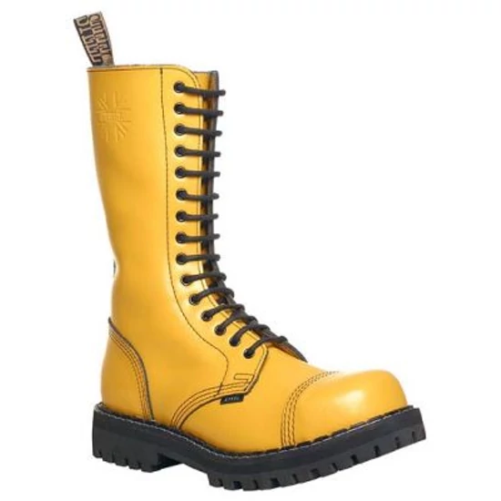Steel Boots bakancs, 15 lyukú, tiszta sárga színben
