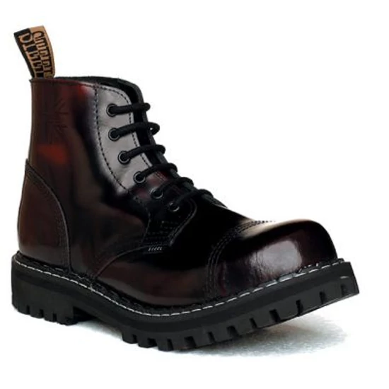Steel Boots bakancs, 6 lyukú, bordó színben