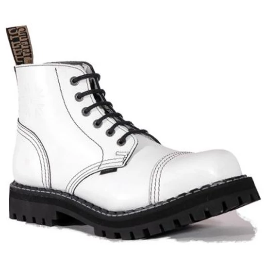 Steel Boots bakancs, 6 lyukú, tiszta fehér színben