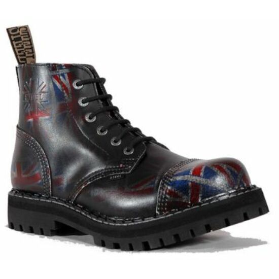 Steel Boots bakancs, 6 lyukú, UK fekete színben