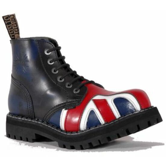 Steel Boots bakancs, 6 lyukú, UK zászló színben