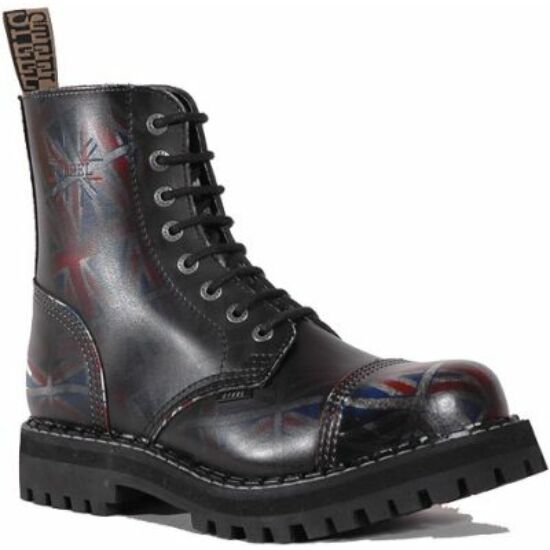 Steel Boots bakancs, 8 lyukú, UK fekete színben