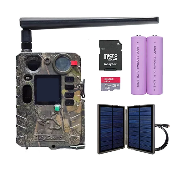Boly Guard BG410-MSFP 4G e-mail-felhő kamera+microSD+akku+SP-02U napelem szett