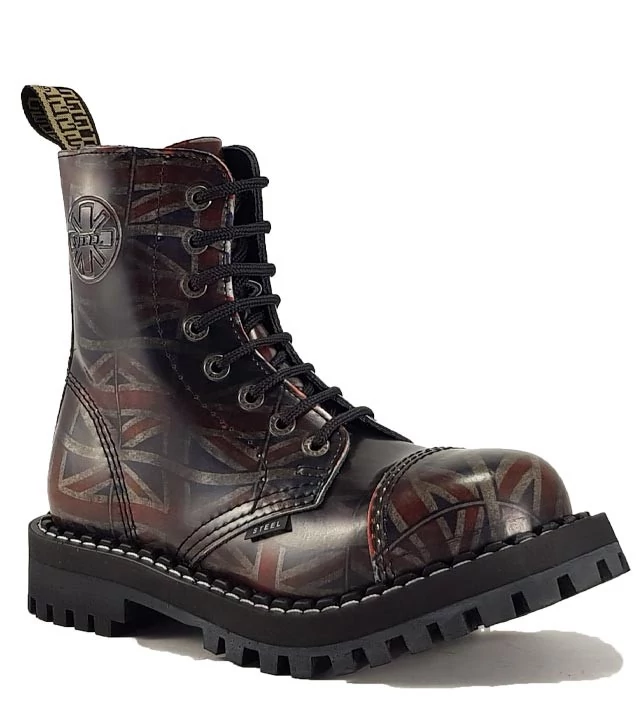 Steel Boots bakancs, 8 lyukú, UK fekete színben, 36-os méret