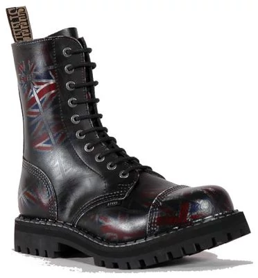 Steel Boots bakancs, 10 lyukú, UK fekete színben