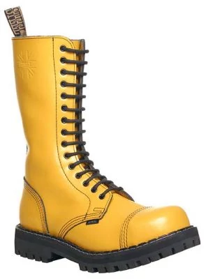 Steel Boots bakancs, 15 lyukú, tiszta sárga színben