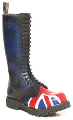 Steel Boots bakancs, 20 lyukú, UK zászló színben