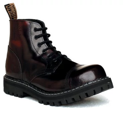 Steel Boots bakancs, 6 lyukú, bordó színben