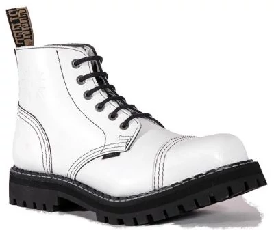 Steel Boots bakancs, 6 lyukú, tiszta fehér színben