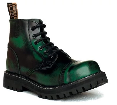 Steel Boots bakancs, 6 lyukú, zöld színben