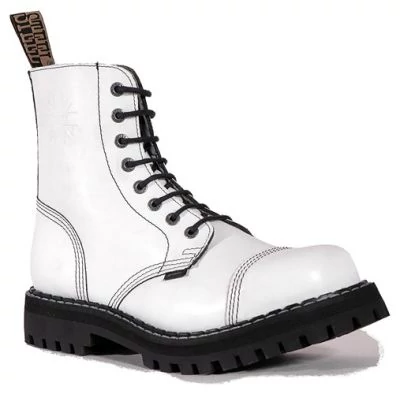 Steel Boots bakancs, 8 lyukú, tiszta fehér színben