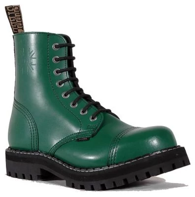 Steel Boots bakancs, 8 lyukú, tiszta zöld színben