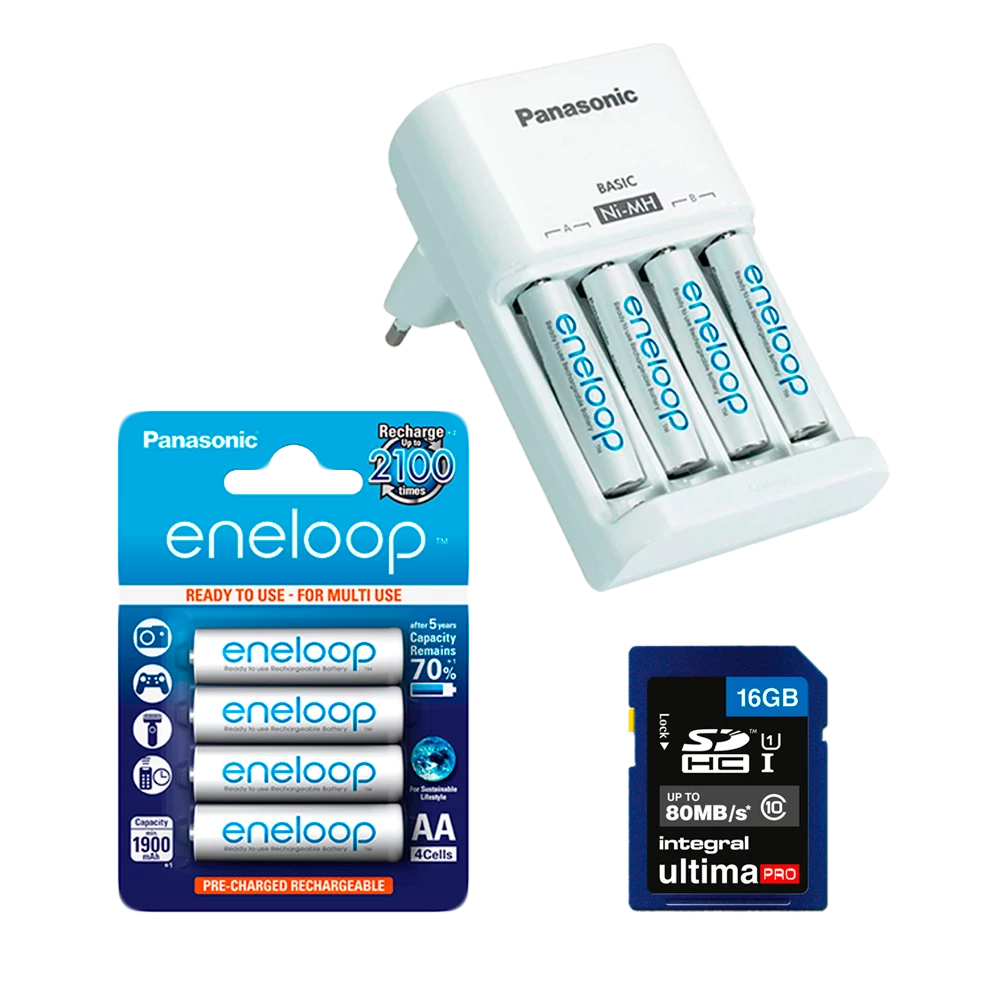 Vadkamera kiegészítő szett (Eneloop 1900 mAh AA akku x 8 + töltő + 16GB SD)